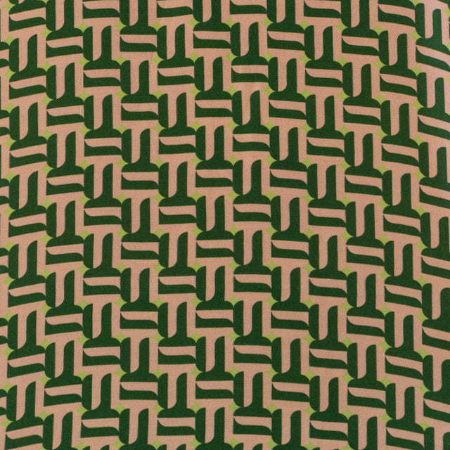 Zeroassoluto-Blusa de satén con estampado - polvo geométrico/verde pino/menta