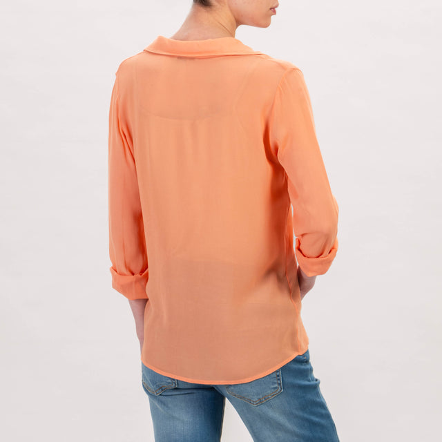 Zeroassoluto-Camisa georgette de viscosa - papaya