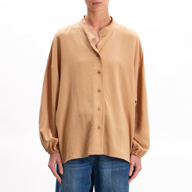 Tensione in-Camicia misto lino oversize - beige