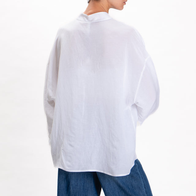 Camisa Tension in-Oversized de mezcla de lino - Blanco