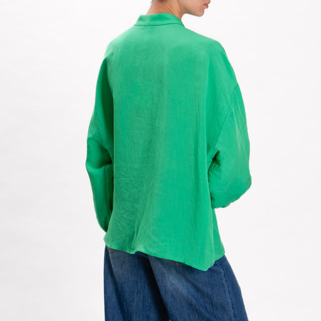 Tension in-Camisa oversize de mezcla de lino - verde