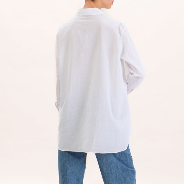 Zeroassoluto-Camisa oversize de muselina - blanco