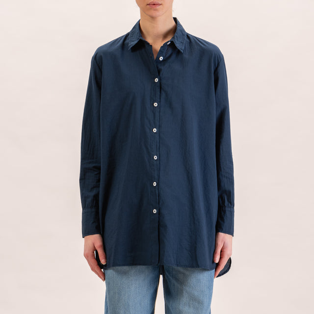 Zeroassoluto-Camisa oversize de muselina - azul