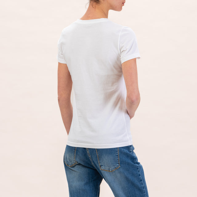 Zeroassoluto-Camiseta slimfit de media manga - blanco