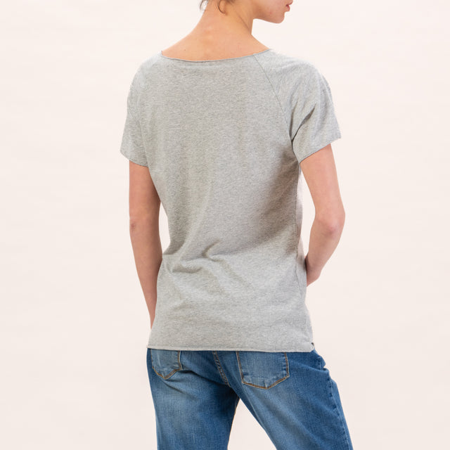 Zeroassoluto-Camiseta sin rematar - gris melange