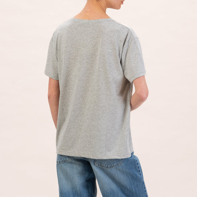 Zeroassoluto-Camiseta de ajuste cómodo - gris melange