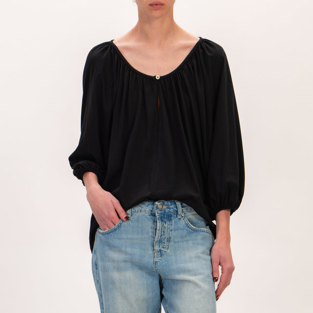 Tensione in-Blusa oversize in jersey - nero