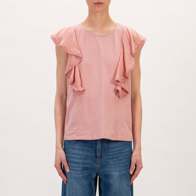 Kontatto-Camiseta manga volantes - rosa