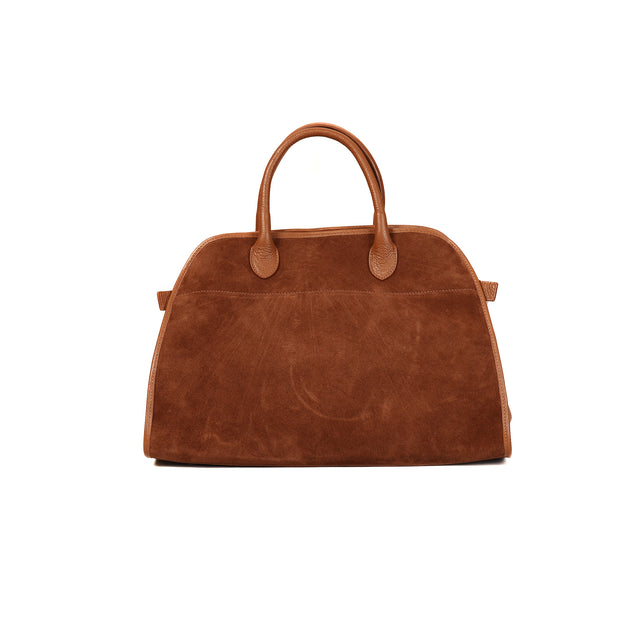 W by Whitemood-Maxi bag genuine leather scamosciata - cuoio