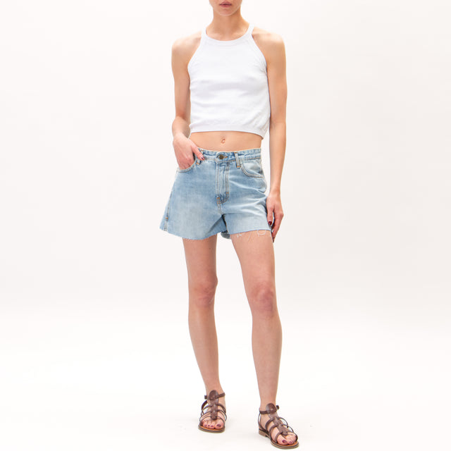 Tension in-Shorts jeans con aberturas laterales - denim