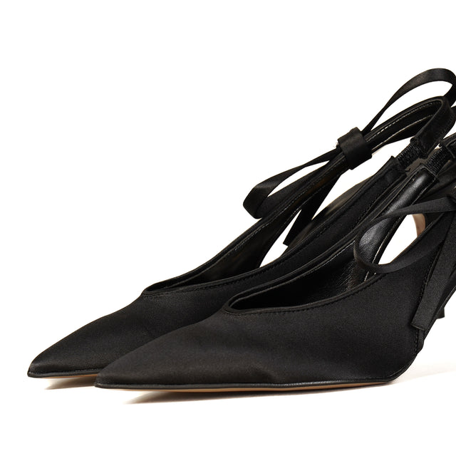 Divine Follie-Slingback a punta fiocco rimovibile - nero