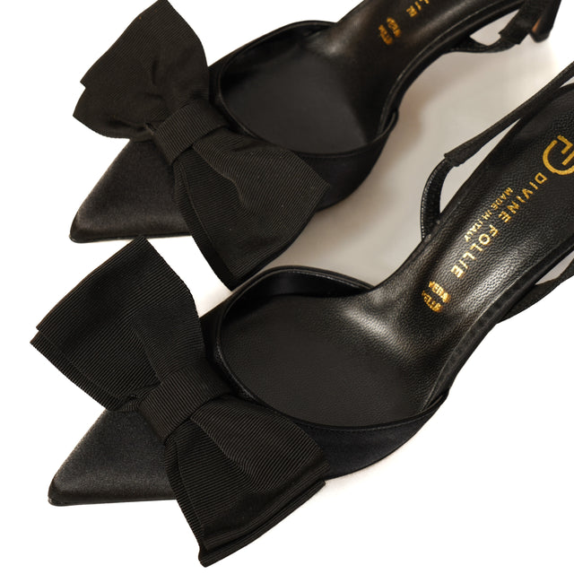 Divine follie-Slingback a punta con fiocco - nero