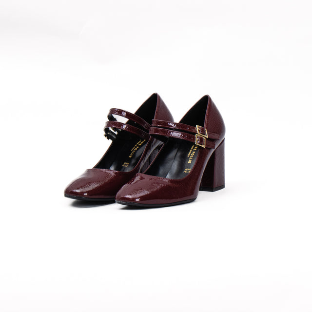 Divine follie-Naplak pumps with wide heel - Bordeaux