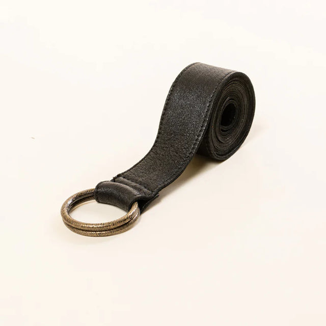 Zeroassoluto-Cinturón lavado con grasa y cera de doble anillo - Negro
