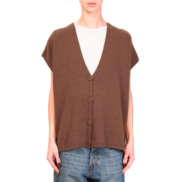 Motel-Gilet misto cashmere - moro