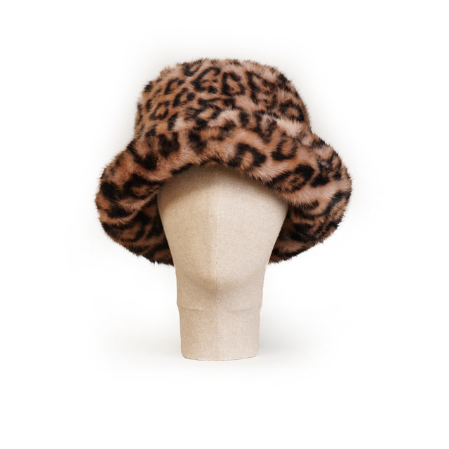 Kontatto-Bucket hat ecopelliccia animalier - beige/nero