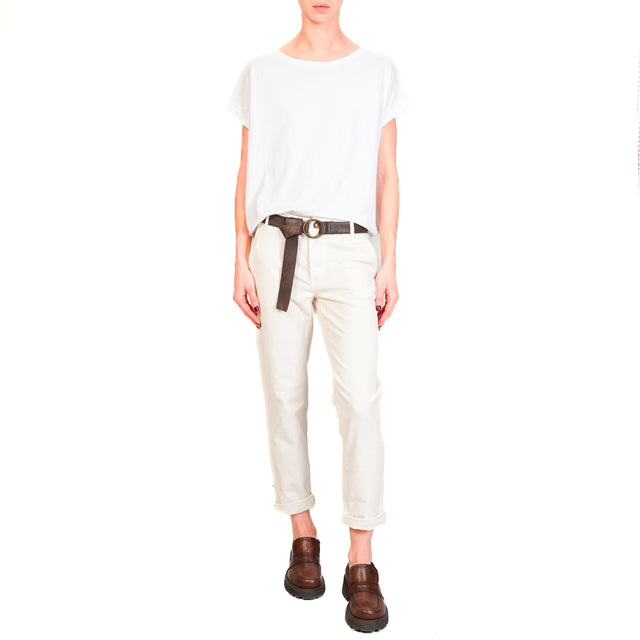 Zeroassoluto-LOIS chino trousers in stretch corduroy - butter