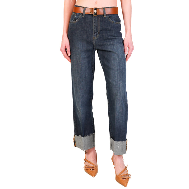 Haveone-Jeans MANDY taglio vivo con cintura - denim