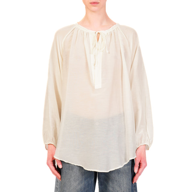 Kontatto-Blusa in mussola - off white