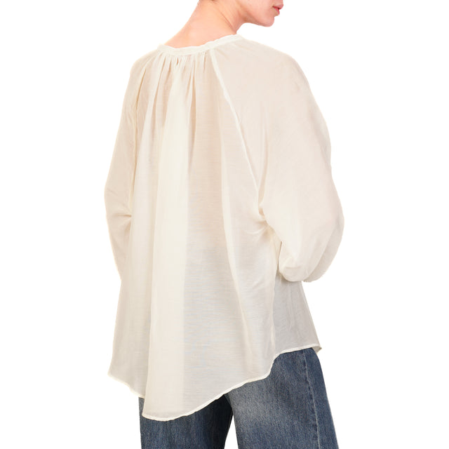 Kontatto-Blusa in mussola - off white