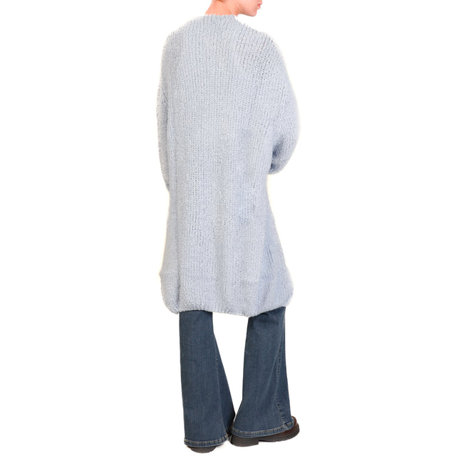 Motel- Long cardigan wool blend bouclé - dust