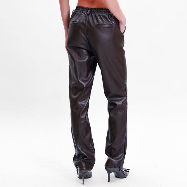 Tensione in-Pantalone similpelle elastico dietro - caffe'