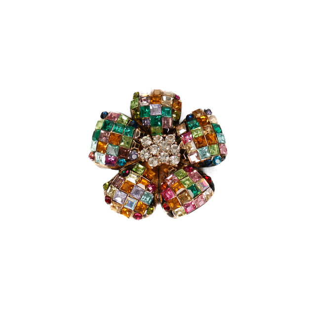 W by Whitemood-Spilla fiore con strass - multicolor