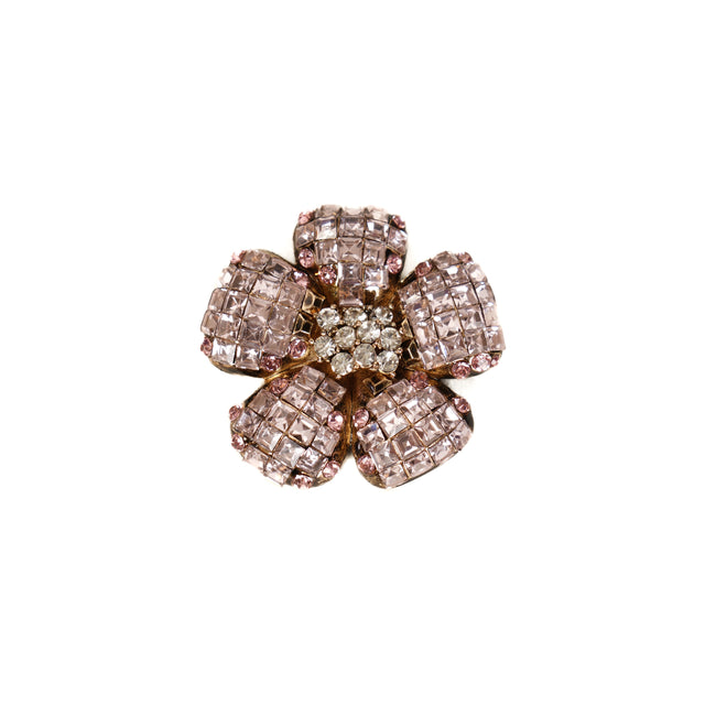 W by Whitemood-Spilla fiore con strass - rosa