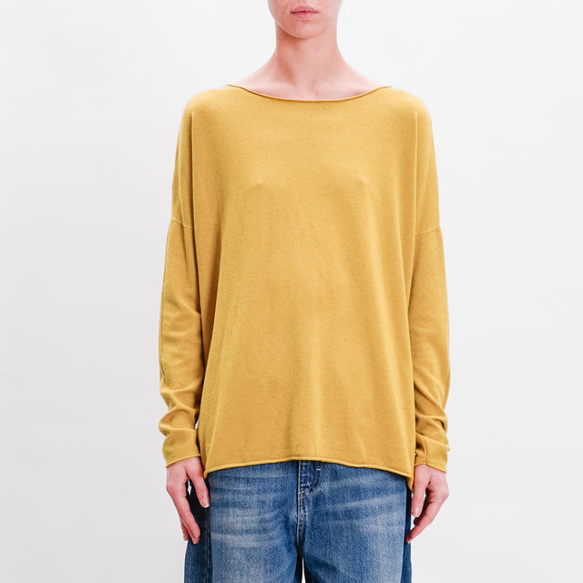 Zeroassoluto-Maglia stondata oversize - olio