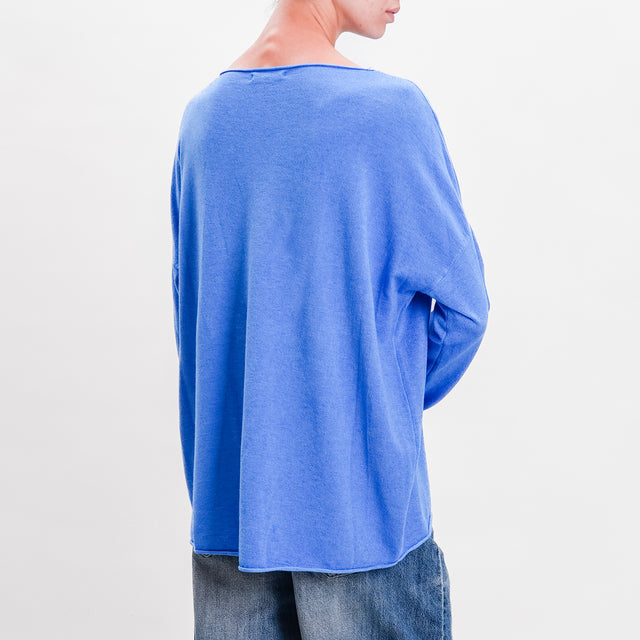 Zeroassoluto-Maglia stondata oversize - azzurro