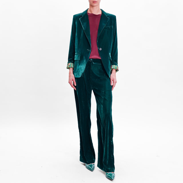 Wu'side-Pantalone velluto - VERDE