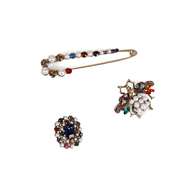 W by Whitemood-Set spille perle e strass - multicolor