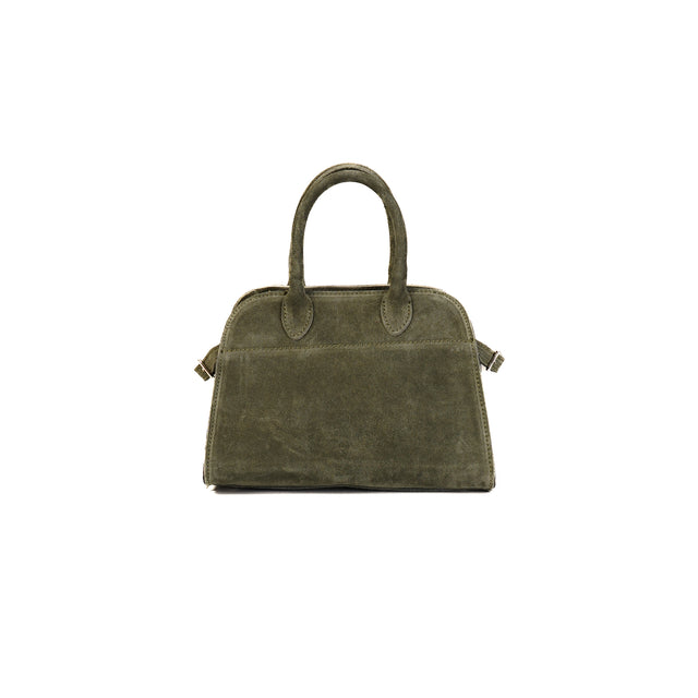 W by white mood-Mini bag a mano genuine leather scamosciata - militare