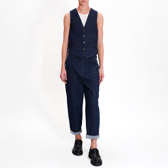 Zeroassoluto-LORY baggy stretch denim trousers - denim