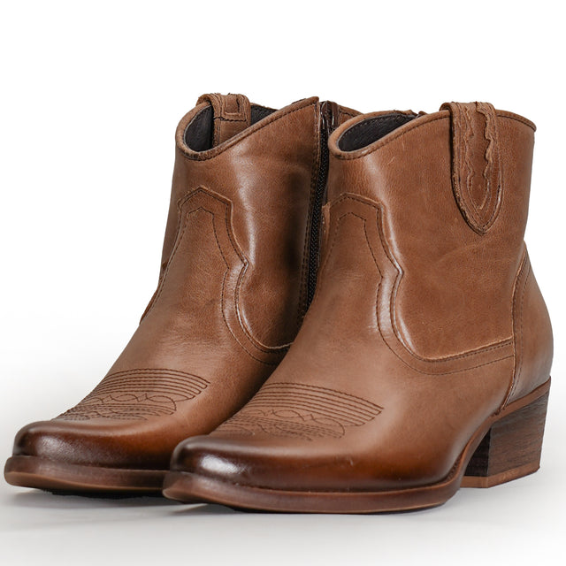 Felmini-Low Leather Texan - Brownie