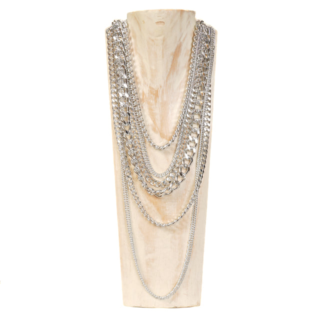 W by Whitemood-6 round chain necklace - silver