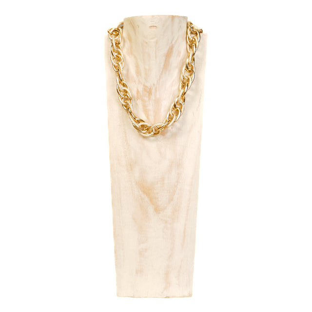 W by Whitemood-Double ring chain necklace - gold