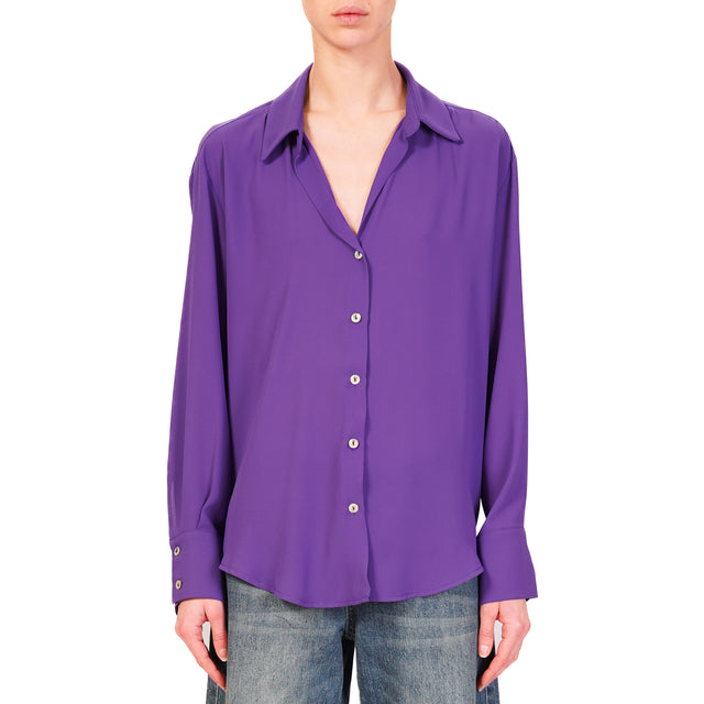 Zeroassoluto-Camicia CLAY MANO SETA - viola