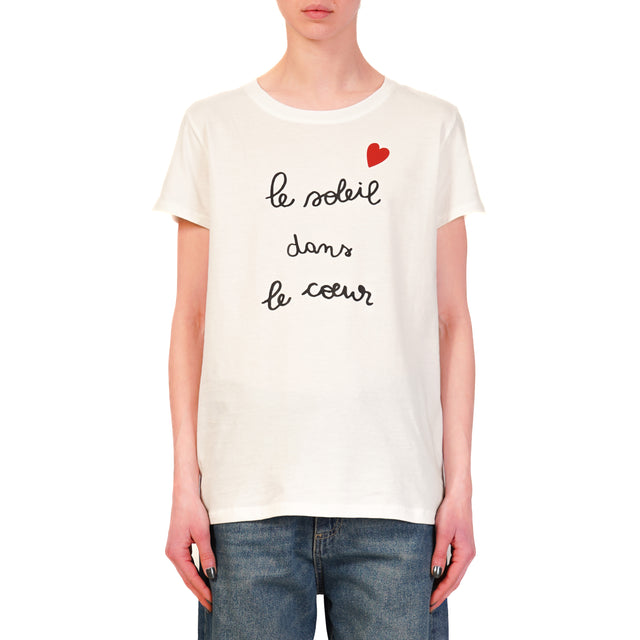 Vicolo-T-shirt "LE SOLEIL DANS LE COEUR " - bianco