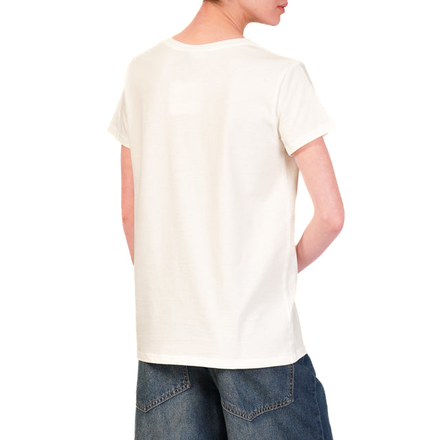 Vicolo-T-shirt " LE CROISSANT" - bianco