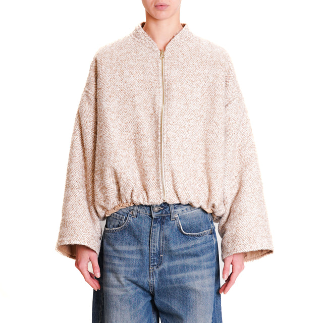 Tensione in-Bomber spinato double face - beige