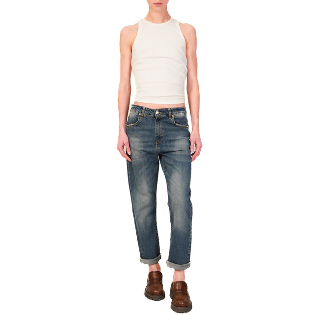 Zeroassoluto - LISA tea wash vaqueros boyfriend - denim