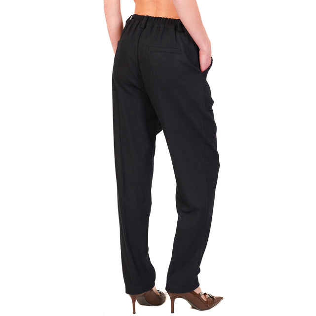 Zeroassoluto-IVY flannel trousers with elastic back - blue