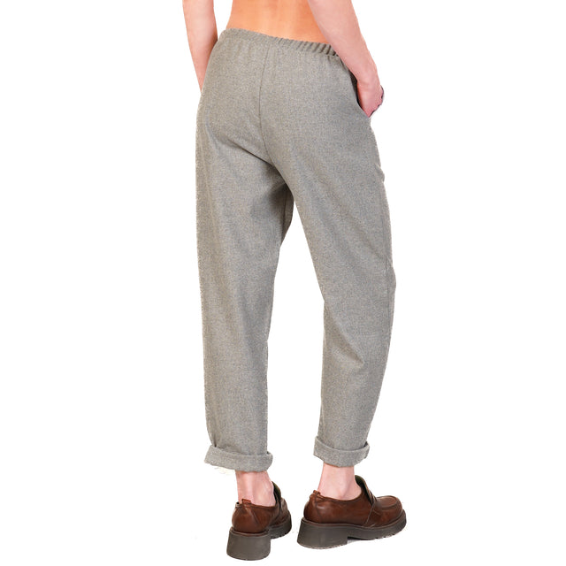 Zeroassoluto-Pantalone GILDA flanella baggy - perla