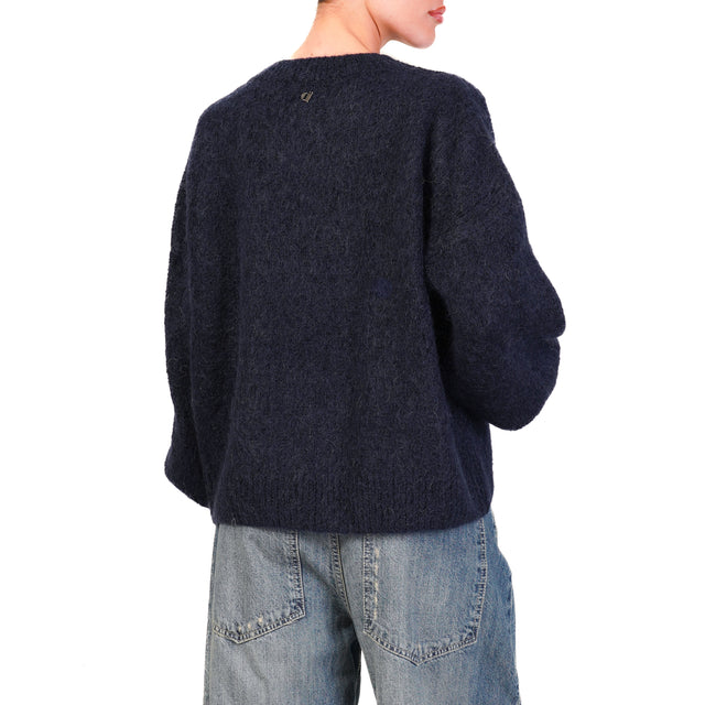 Dixie-Maglia mohair girocollo - blu notte