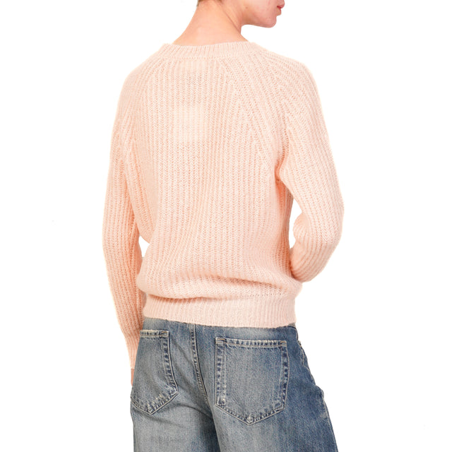 Vicolo-Maglia mohair a coste - pink