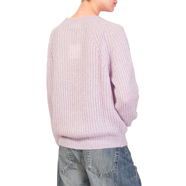 Vicolo-Maglia mohair a coste - lilla