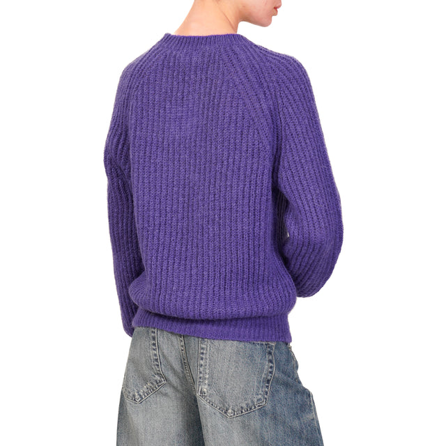 Alley-Ribbed Mohair Sweater - Ink