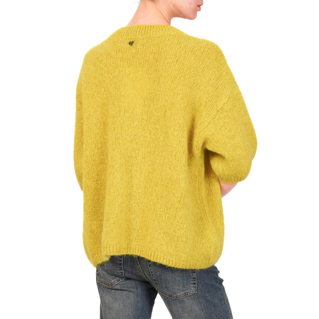 Dixie-Maglia mohair girocollo manica 3/4 - olio