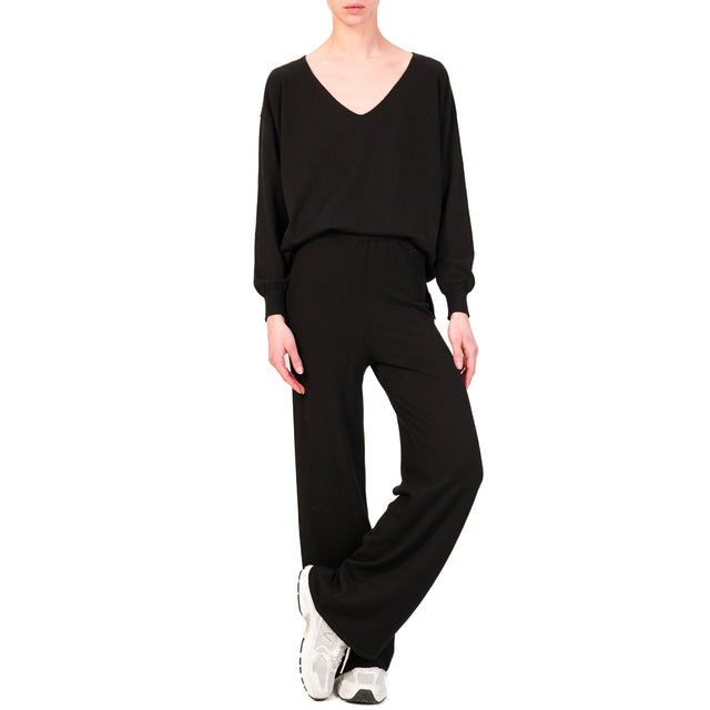 Haveone-Completo maglia e pantalone - nero